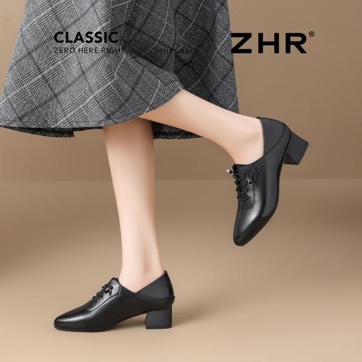 ZHR则则真皮时尚尖头妈妈单鞋2025新款轻便百搭舒适通勤气质皮鞋 商品图2