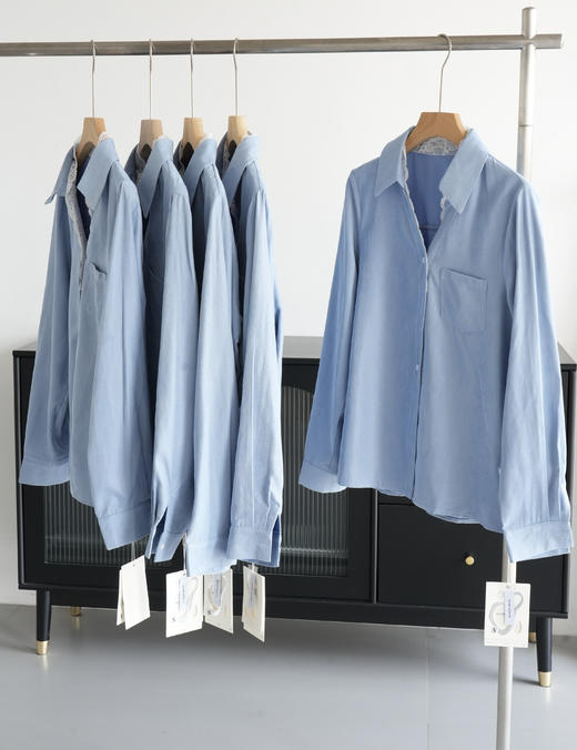 散发光芒温柔气质蕾丝拼接法式衬衫 商品图7