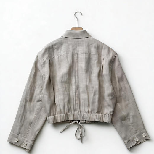 LP纯圆薄款亚麻夹克外套。 自己备注号码。廓形 商品图1