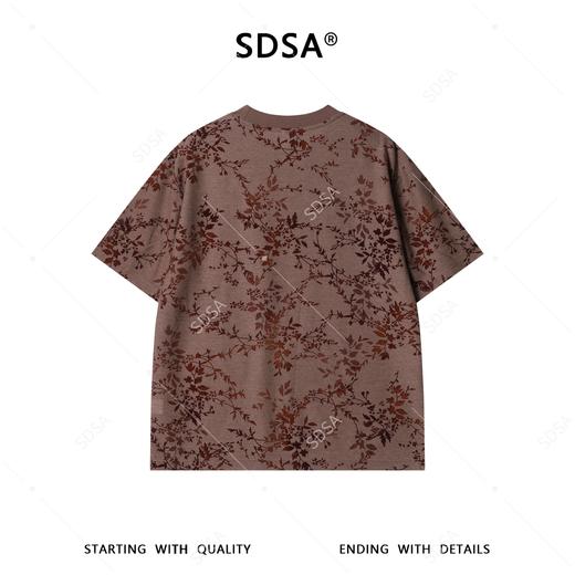 26T188SDSA男装2026新款高贵轻奢美式复古植绒花卉设计圆领短袖T恤百搭 商品图4
