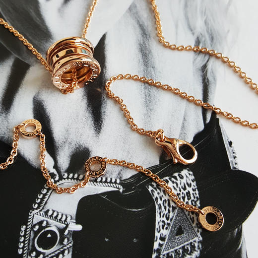 【95新】BVLGARI宝格丽B.zero1系列335924玫瑰金弹簧项链 链长约46cm中性款060326AK23 商品图5