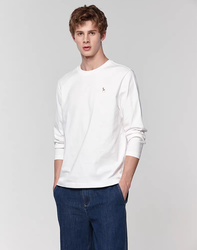 专柜同步H刺绣高支纯棉抗菌抗皱T恤