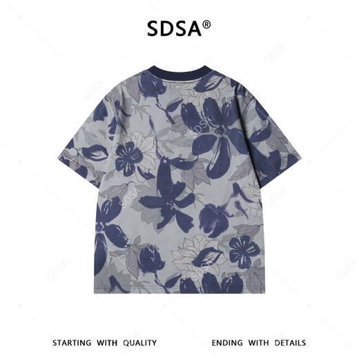 26T177SDSA男装2026新款高贵轻奢时尚花卉满印设计圆领短袖T恤百搭宽松 商品图5