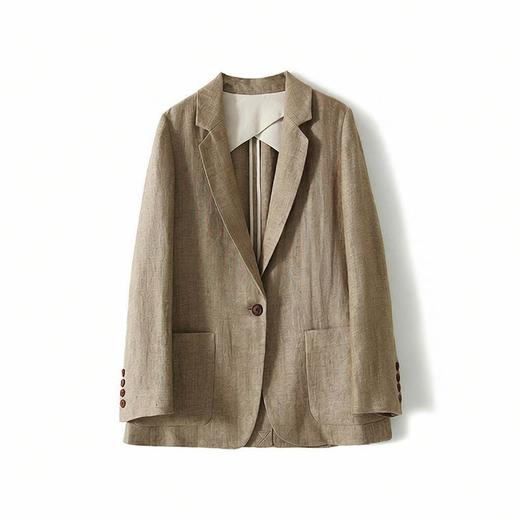 丁摩 老钱美学" 气质艺术家 | 呼吸感100%亚麻/单排扣廓形西装外套女6ZF-50853 商品图4