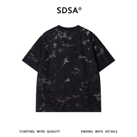 SDSA男装2026新款高贵轻奢美式撞色设计植绒花卉圆领短袖T恤百搭 商品图4