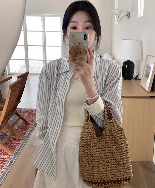 【浅幼 春日条纹衬衫】80-145斤可穿，版型宽松垂顺，面料轻薄舒适柔软，上身百搭文艺风！ 商品图1