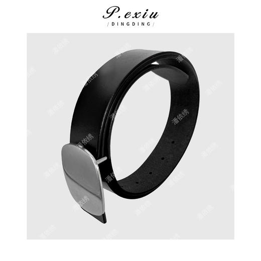 03-3潘依绣丁丁宠粉PanYiXiu/潘依绣牛皮复古简约方圆形宽腰可调节腰带 CF1857 商品图3