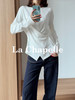专柜实拍【舒适有型】拉夏贝尔/La Chapelle五色净版圆领贝壳扣下摆交叉通勤设计长袖T显瘦打底衫 商品缩略图4