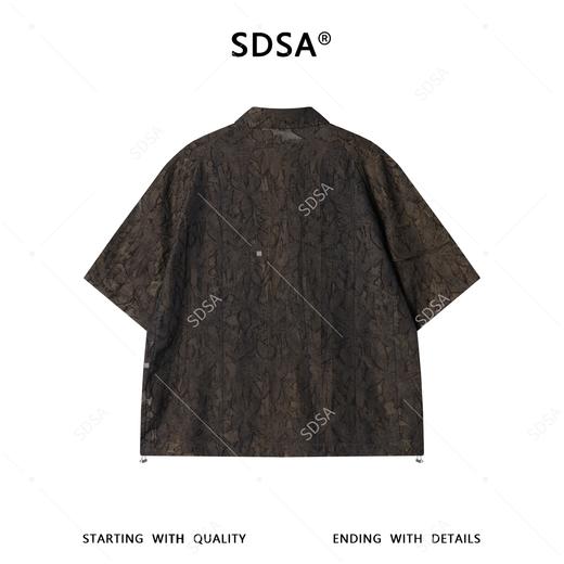 SDSA男装2026新款高贵轻奢美式复古肌理提花短袖衬衫百搭宽松上衣 商品图4