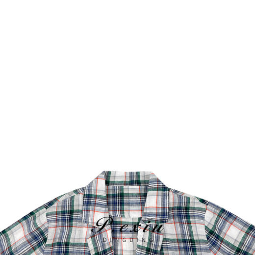 03-3潘依绣丁丁宠粉潘依绣 100%苎麻休闲百搭格子短袖西装外套 MY23157 商品图2