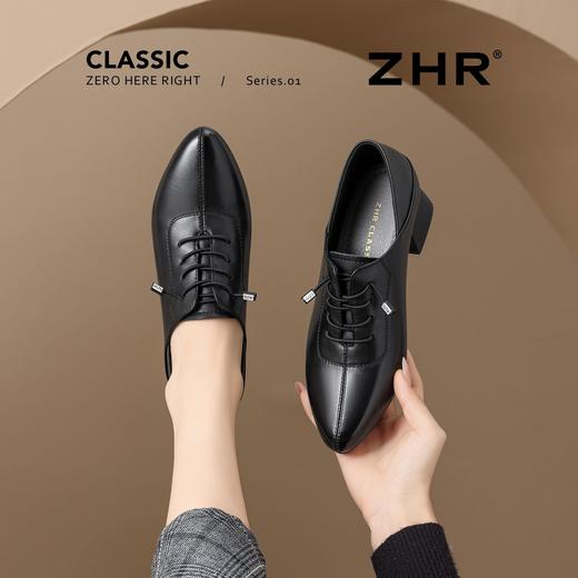 ZHR则则真皮时尚尖头妈妈单鞋2025新款轻便百搭舒适通勤气质皮鞋 商品图8