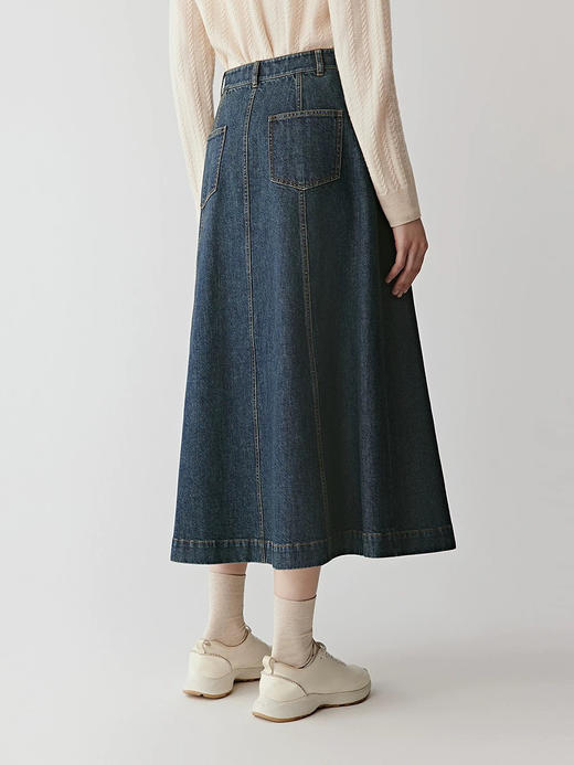 小禾复古A字牛仔裙半裙 商品图4