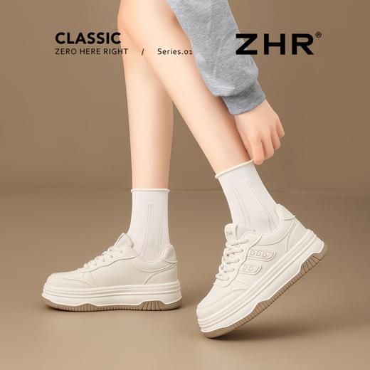 ZHR厚底增高小白鞋2025秋校园风学生百搭运动鞋小个子松糕底女鞋 商品图6