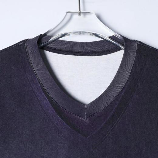 2220SDSA男装2026新款高贵轻奢简约时尚渐变V领短袖T恤百搭时尚上衣 商品图2