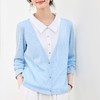 百媚生 假两件翻领蓝色毛衣女士针织衫XS82610081 商品缩略图0