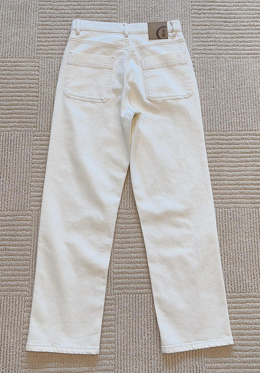 小禾土壤牛仔米白色牛仔裤 商品图11
