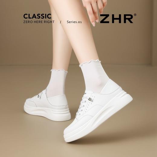 ZHR则则皮面两穿厚底小白鞋女2025春秋新款超软通勤休闲鞋真皮鞋 商品图8