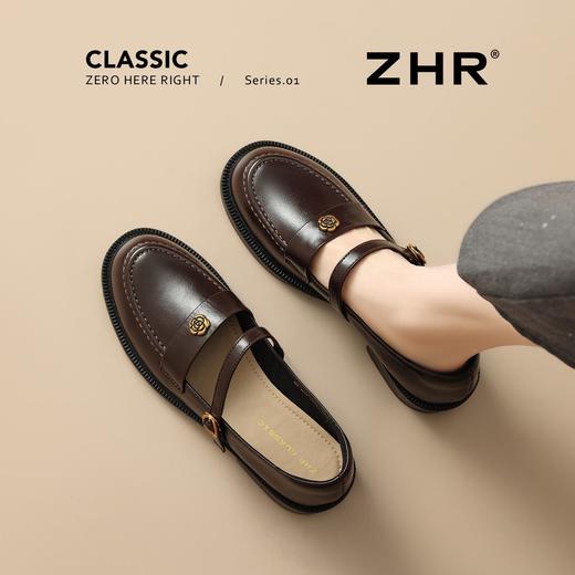 ZHR则则平底乐福鞋女2025新款复古山茶花小皮鞋软底一脚蹬单鞋女 商品图9