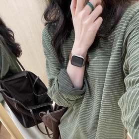 【苔原肌理条纹T恤】特调橄榄绿 显白显气质 上身显瘦