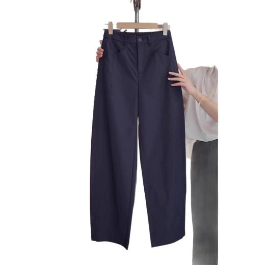 丁摩 藏青色西装弯刀裤女年春秋新款香蕉裤高腰显瘦夏季九分镰刀裤6ZF-932 商品图4