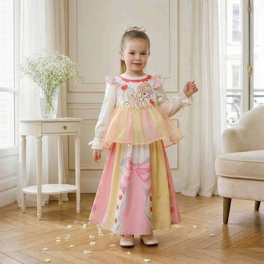 小马宝莉联名年衣童装长袖连衣裙春新款女童小马宝莉蝴蝶结连衣裙N1261024C02 商品图0