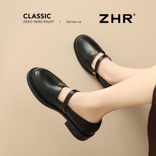 ZHR则则平底乐福鞋女2025新款复古山茶花小皮鞋软底一脚蹬单鞋女 商品图7