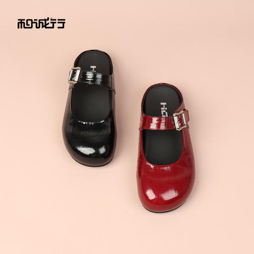 和诚行2026春季新款复古百搭一脚蹬懒人包头勃肯拖鞋1730028 商品图4