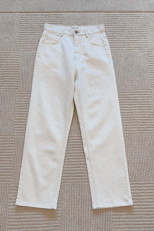 小禾土壤牛仔米白色牛仔裤 商品图8