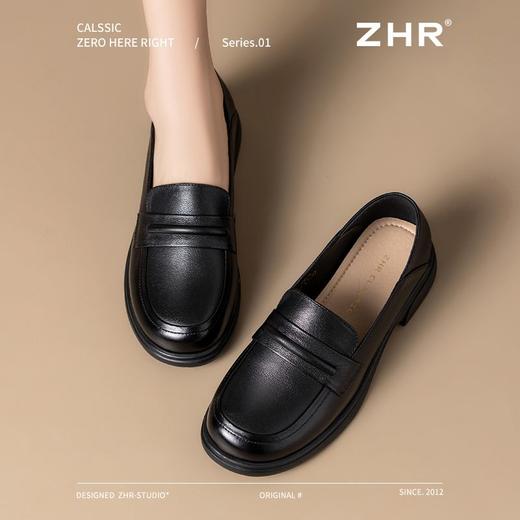 ZHR头层牛皮乐福鞋女2025新款真皮厚底小皮鞋软底单鞋一脚蹬女鞋 商品图7