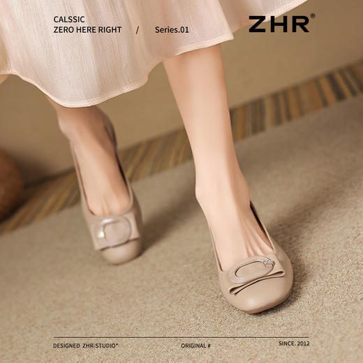 ZHR则则浅口单鞋女2025新款春季法式粗跟百搭小皮鞋舒适休闲女鞋 商品图7