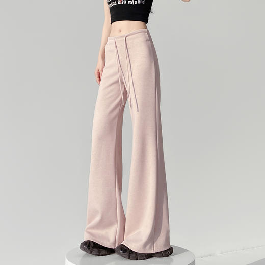 春夏新款微喇裤 高腰显瘦窄版垂感慵懒风休闲裤 商品图2