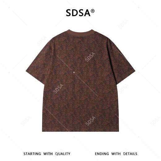 26T180SDSA男装2026新款高贵轻奢美式撞色满印腰果花卉圆领短袖T恤百搭 商品图5