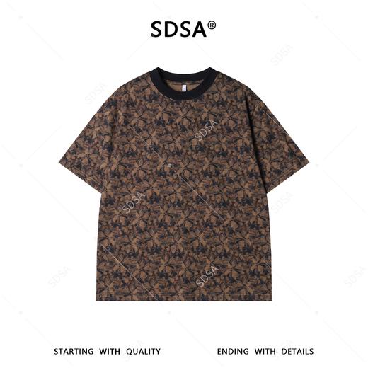 26T204SDSA男装2026新款高贵轻奢时尚痞帅满印花朵设计圆领短袖T恤百搭 商品图1