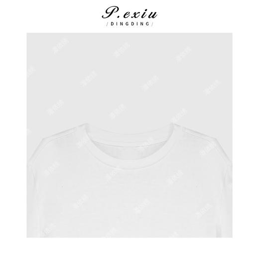 03-3潘依绣丁丁宠粉韩系撞色圆领短袖T恤Q70412 商品图2