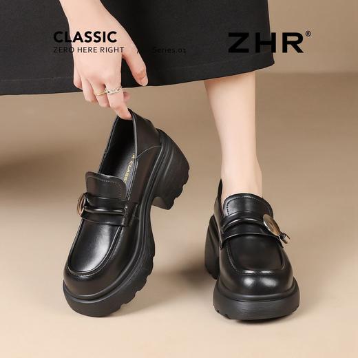 【增高7cm】ZHR则则真皮厚底乐福鞋女2025新款学院风舒适柔软单鞋 商品图7
