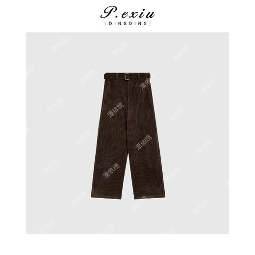 03-3潘依绣丁丁宠粉韩系灯芯绒弯刀长裤休闲裤Q15336 商品图0