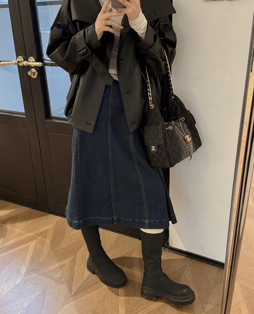 小禾复古A字牛仔裙半裙 商品图12