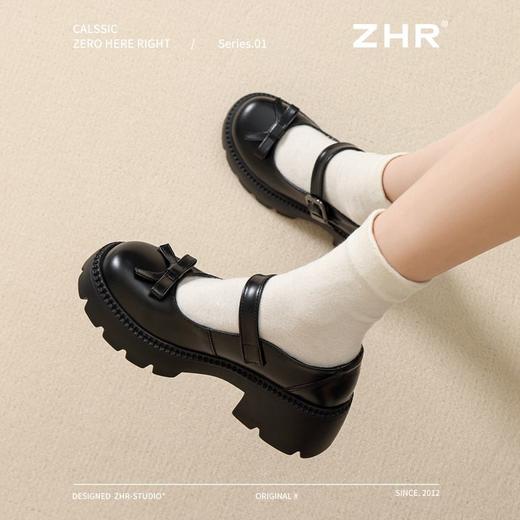 ZHR则则时尚百搭玛丽珍鞋厚底蝴蝶结单鞋2025新款气质女鞋小皮鞋 商品图4