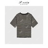 03-3潘依绣丁丁宠粉【经典条纹】撞色螺纹复古圆领短袖T恤 F001 商品缩略图2
