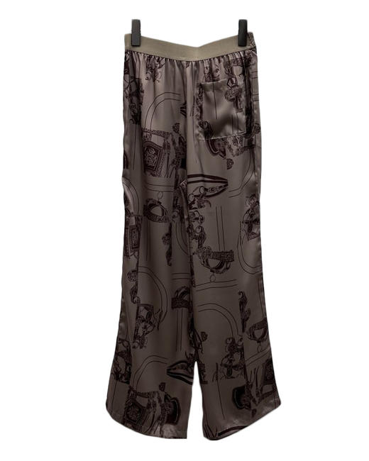 女款丝质印花直筒长裤 可配套装zo 商品图1