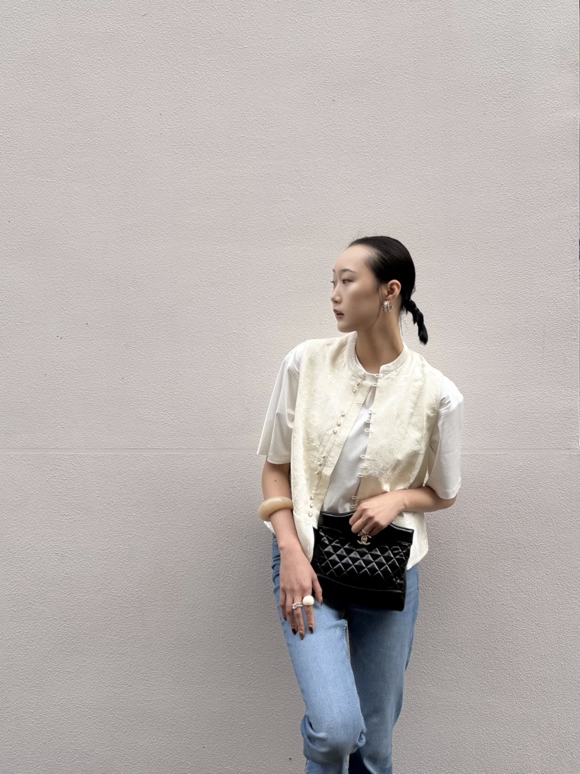 【中式之美】噢蜜ooomeooo真丝拼接马甲“一件搭所有”