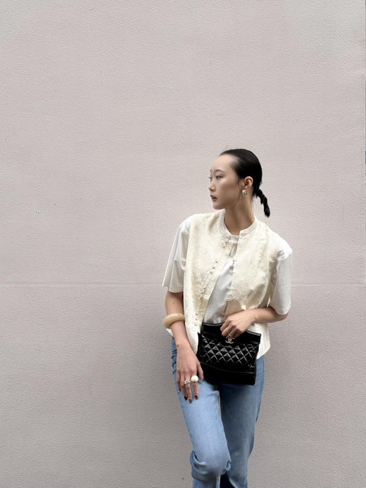 【中式之美】噢蜜ooomeooo真丝拼接马甲“一件搭所有” 商品图0