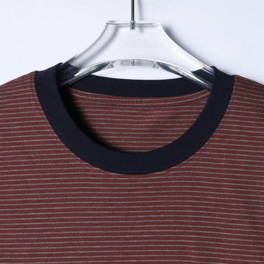 9213SDSA男装2026新款高贵轻奢百搭显瘦撞色条纹刺绣爱心圆领短袖T恤 商品图4