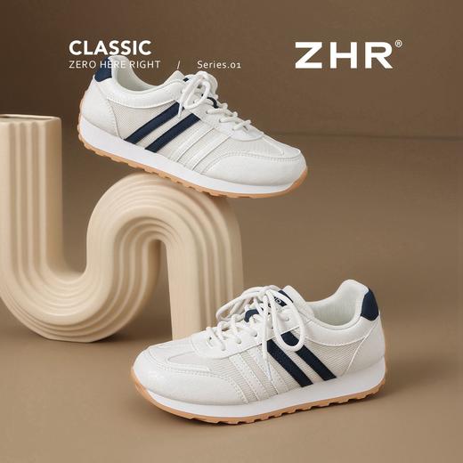 ZHR拼接皮面休闲阿甘鞋女2025新款轻便增高运动鞋超软透气百搭女 商品图9