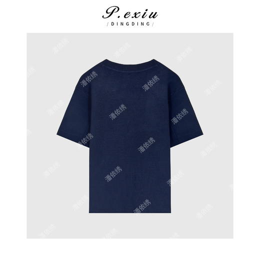 03-3潘依绣丁丁宠粉潘依绣 人丝轻奢主义金属肩扣气质短袖针织上衣 ZZ0580 商品图2