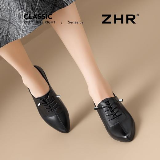 ZHR则则真皮时尚尖头妈妈单鞋2025新款轻便百搭舒适通勤气质皮鞋 商品图7