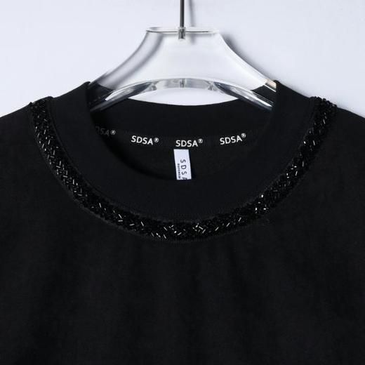 26T158SDSA男装2026新款高贵轻奢时尚简约重工镶珠子设计圆领短袖T恤潮 商品图1