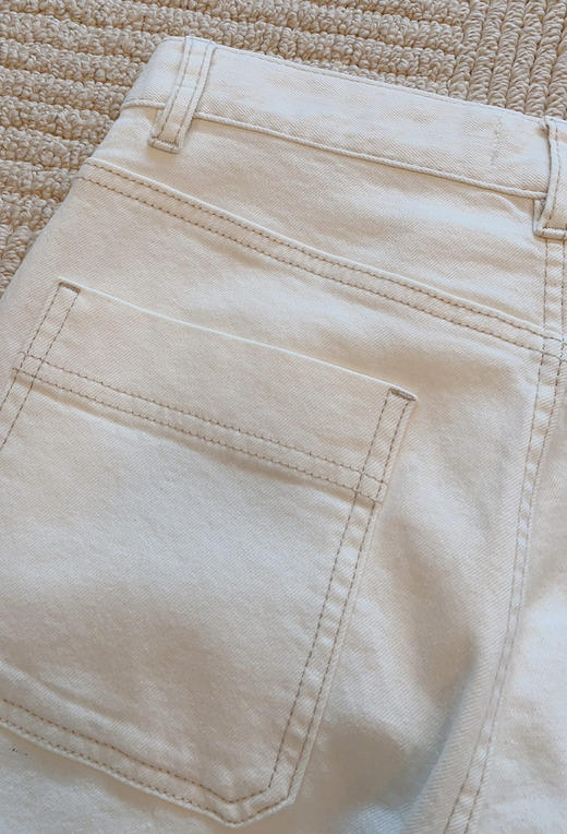 小禾土壤牛仔米白色牛仔裤 商品图14