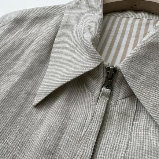 LP纯圆薄款亚麻夹克外套。 自己备注号码。廓形 商品图2