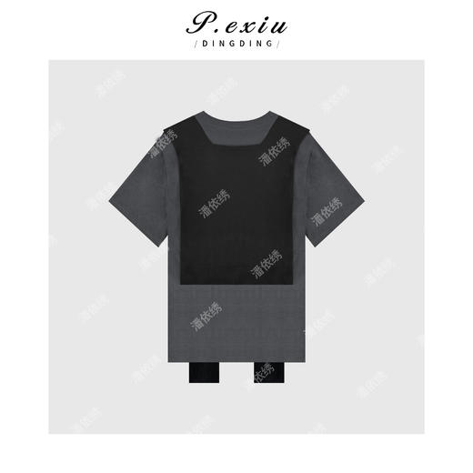 03-3潘依绣丁丁宠粉韩系短袖拼接圆领短袖Q50214 商品图1